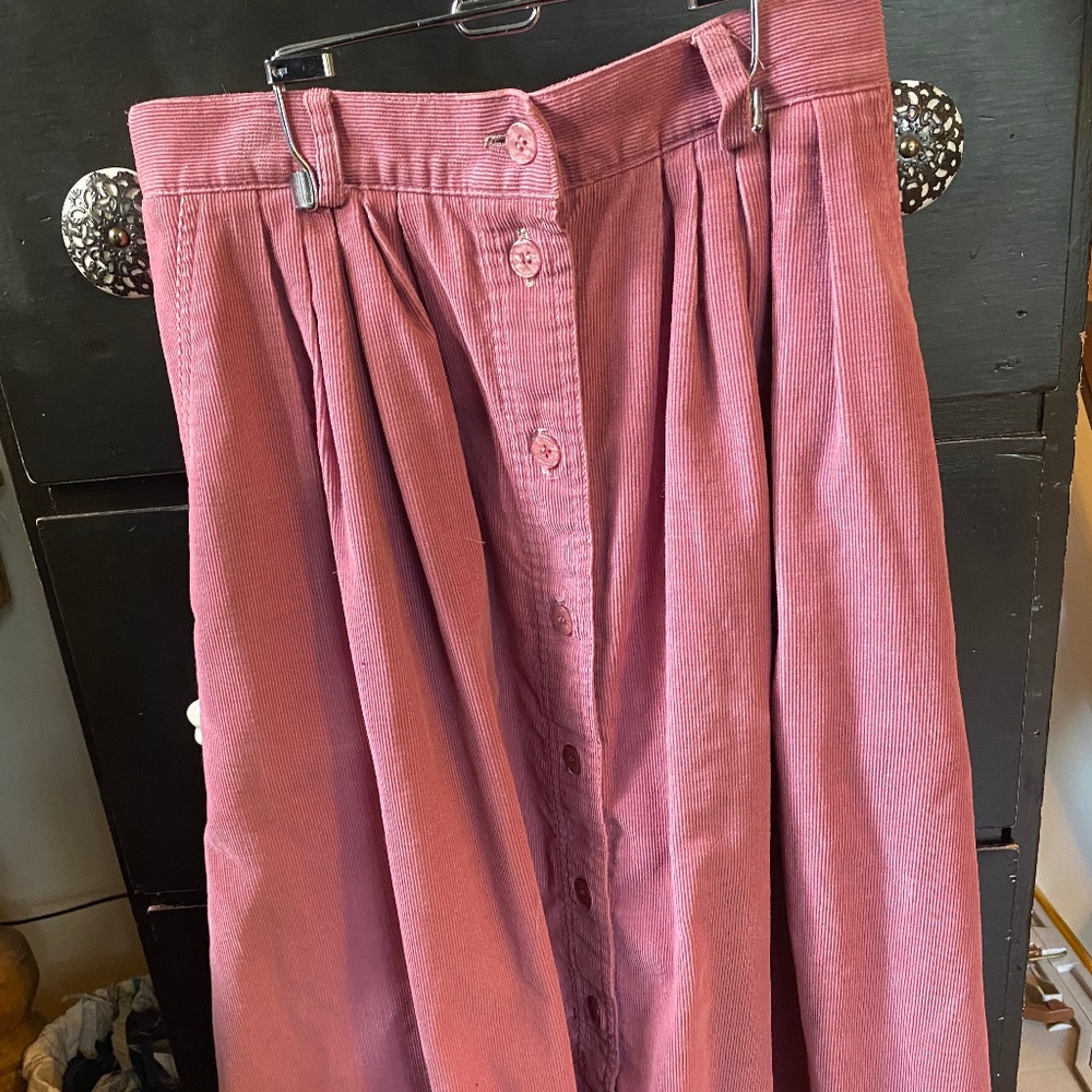 Pink Corduroy Skirt